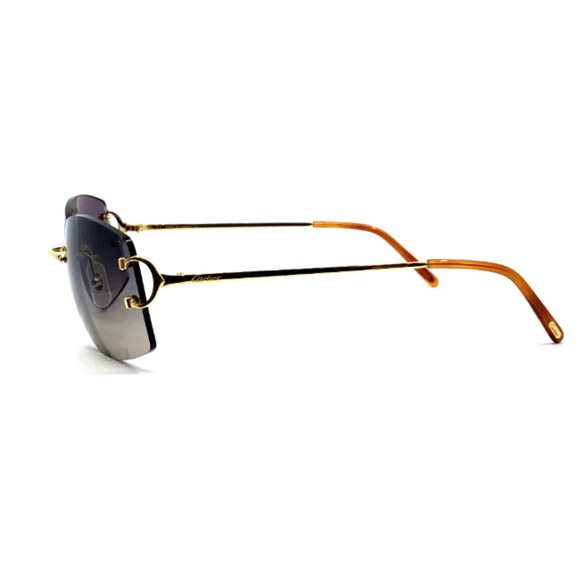 Cartier C Decor Men's Sunglasses CT0008RS-001 Gold Frame Gradient Grey Lens - Picture 8 of 10